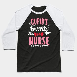 Cupid_s Favorite Nurse Valentines Day Hearts Day RN Medical Baseball T-Shirt